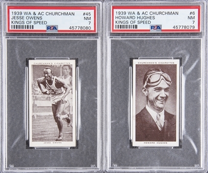 1939 W.A. & A.C. Churchman "Kings of Speed" Complete Set (50) – Featuring Jesse Owens and Howard Hughes